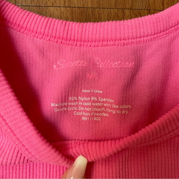 Hot Pink Seamless Crop Top Size M - Picture 3 of 3